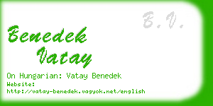 benedek vatay business card